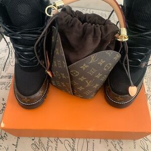 Louis Vuitton Black and Brown Heeled Boots